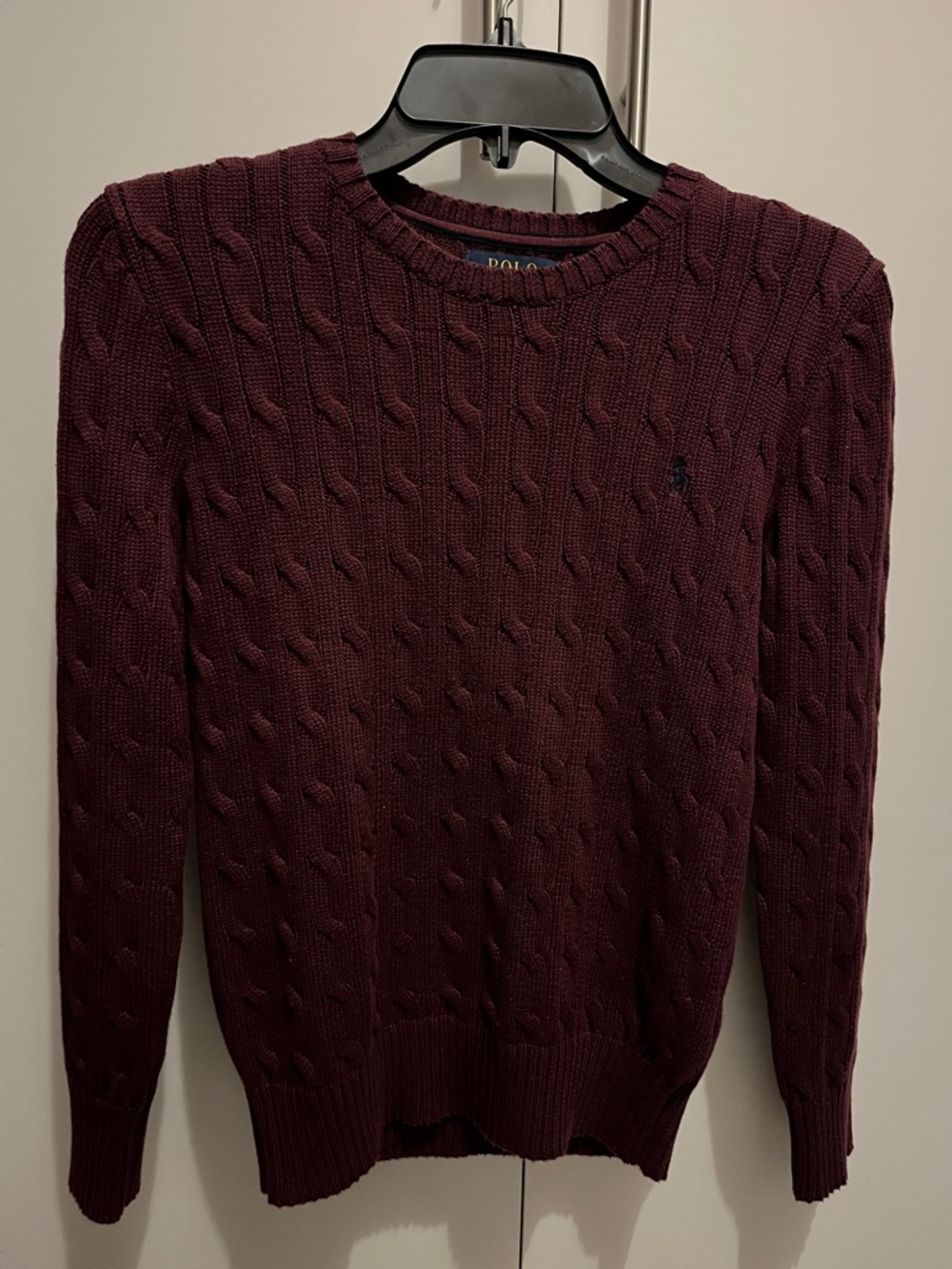 Burgundy sweater Polo Ralph Lauren size 10/12 for boys